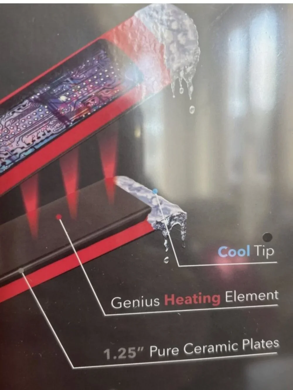 Royale Platinum Genius Heating Element Flat Iron - 1.25” NIB SEALED Red
